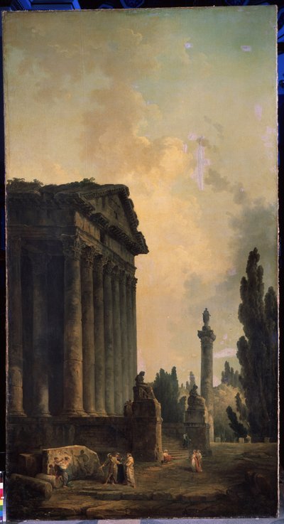 Ruínas. Pintura de Hubert Robert (1733-1808), óleo sobre tela de Hubert Robert