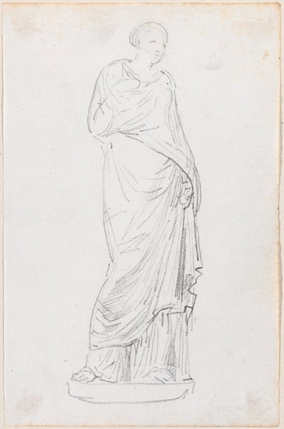 Estátua de uma mulher em uma toga de Hubert Robert