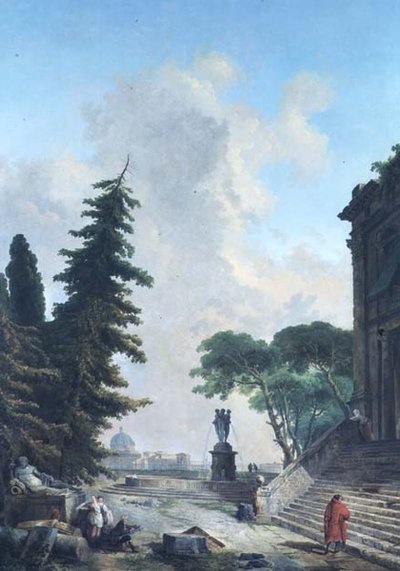 Terraço de um palácio romano de Hubert Robert