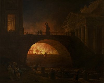 O incêndio de Roma de Hubert Robert