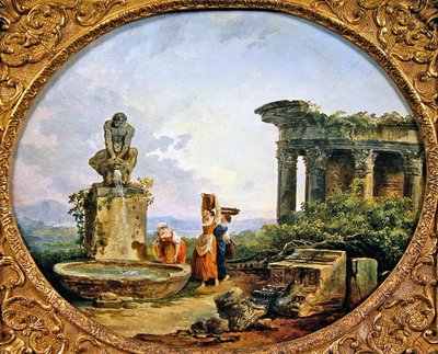 A Fonte (óleo sobre tela) de Hubert Robert