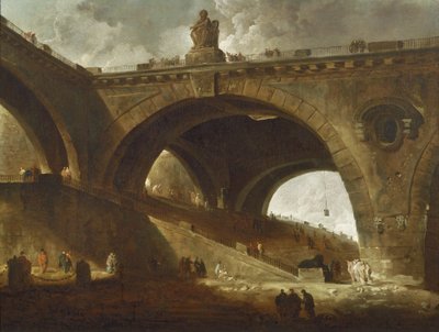 A ponte velha, c.1760 de Hubert Robert