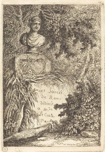 O busto do retrato de Hubert Robert