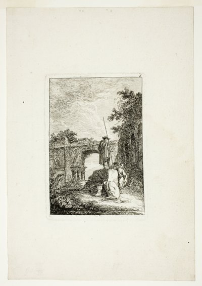 O Arco do Triunfo, placa oito de Noites em Roma de Hubert Robert