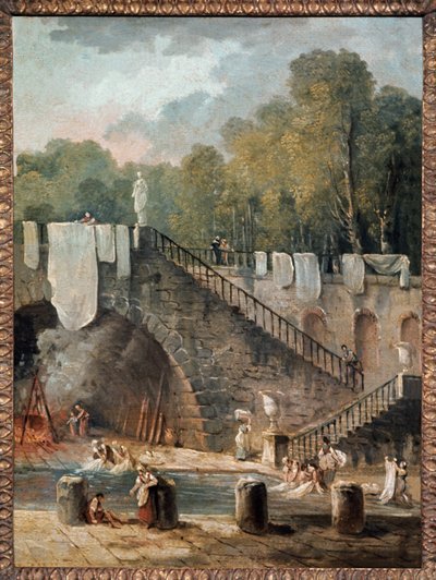 A lavagem. Século XVIII (óleo sobre tela) de Hubert Robert