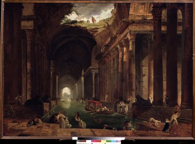 Banhos termais (Thermae). Pintura de Hubert Robert (1733-1808), óleo sobre tela de Hubert Robert