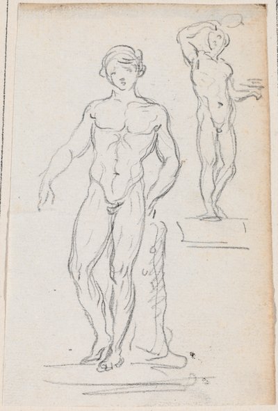 Duas estátuas de nus masculinos de Hubert Robert