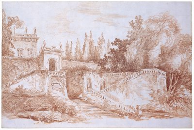Vista dos Jardins da Villa Mattei de Hubert Robert