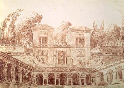 Villa Farnese, Roma (desenho) de Hubert Robert