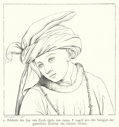 Um dos juízes justos do Altar de Gand de Jan van Eyck. de Hubert and Jan van  Eyck