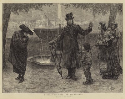 Um cardeal romano e seu lacaio de Hubert von Herkomer