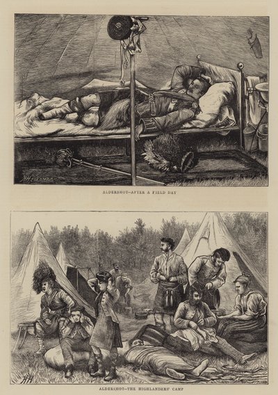 Aldershot, o acampamento dos Highlanders de Hubert von Herkomer