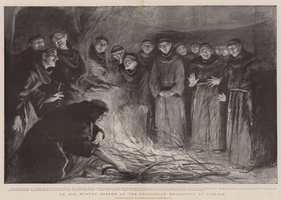Um antigo costume de inverno no mosteiro franciscano de Fiesole de Hubert von Herkomer