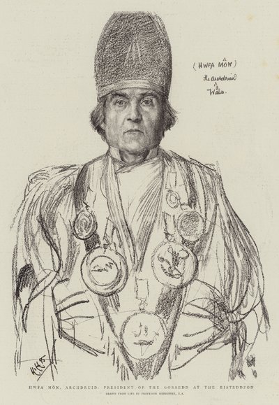 Hwfa Mon, Archdruid, Presidente do Gorsedd no Eisteddfod de Hubert von Herkomer
