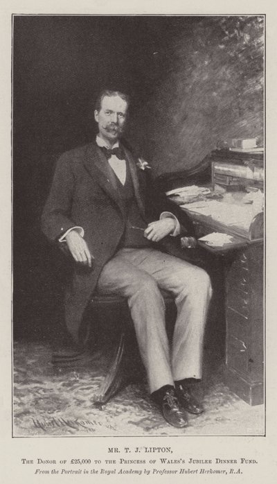 Sr. TJ Lipton, o doador de £ 25.000 para o Jubilee Dinner Fund da Princesa de Gales de Hubert von Herkomer