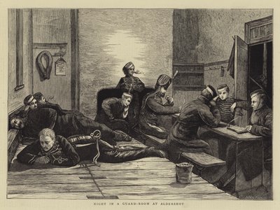 Noite em uma sala de guarda em Aldershot de Hubert von Herkomer
