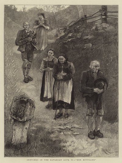 Esboços nos Alpes da Baviera, II, Der Bittgang de Hubert von Herkomer