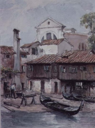 Estaleiro perto da Igreja de San Trovaso, Veneza de Hugh Carter
