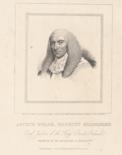 Arthur Wolfe, Visconde Killwarden, gravado por G. Robinson de Hugh Douglas Hamilton