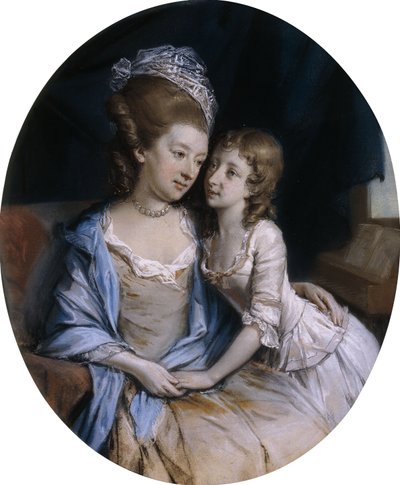 Retrato de mãe e filho, de Hugh Douglas Hamilton
