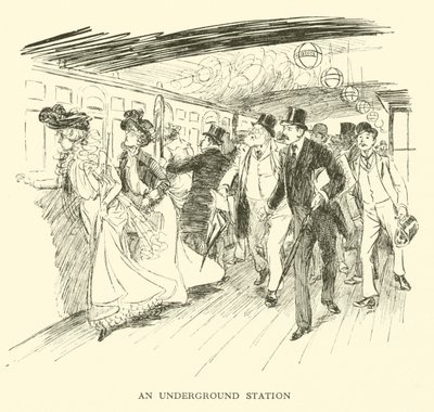 Uma estação subterrânea (gravura) de Hugh Thomson