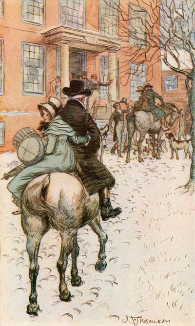 Chegadas à Casa Vermelha (cor litho) de Hugh Thomson