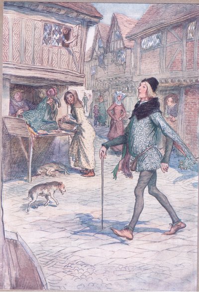 Ele não levanta a cabeça, por assim dizer E struct em seu portão , ilustração de The Merry Wives of Windsor, 1910 de Hugh Thomson
