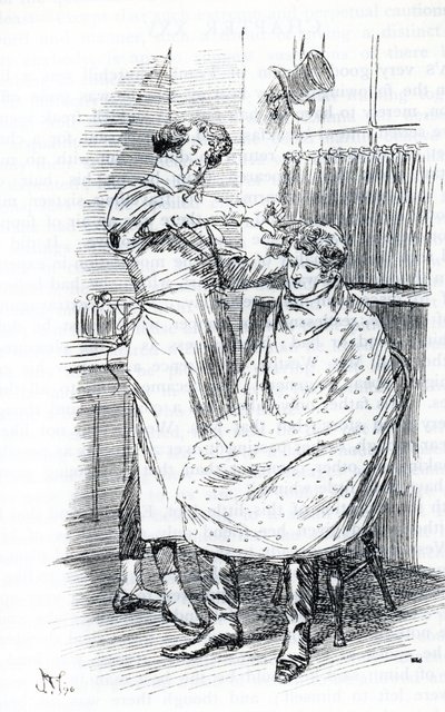"Franz Churchill a cortar o seu cabelo" de Hugh Thomson