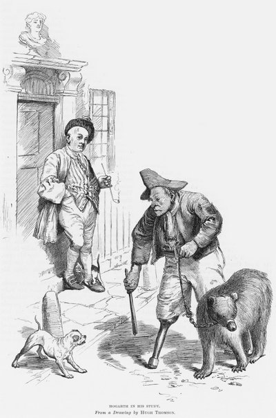 Hogarth em seu estudo de Hugh Thomson