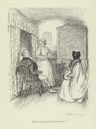 Ilustração para Amos Barton de George Eliot de Hugh Thomson