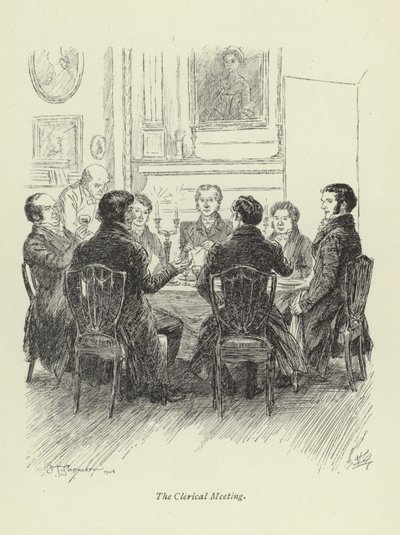 Ilustração para Amos Barton de George Eliot de Hugh Thomson