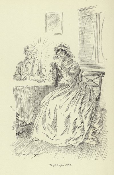 Ilustração para Amos Barton de George Eliot de Hugh Thomson