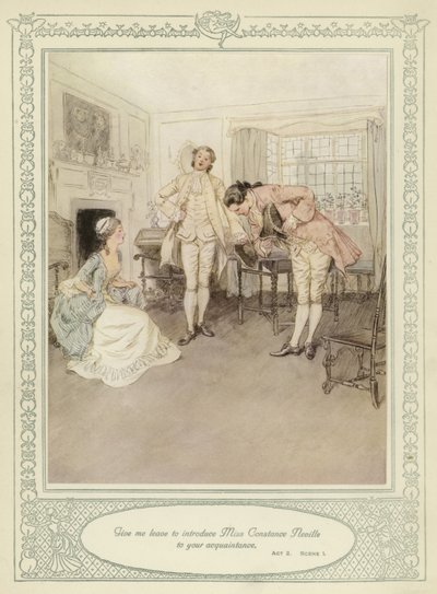 Ilustração para Goldsmith&39;s Stoops to Conquer de Hugh Thomson