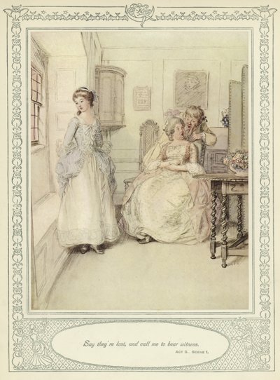 Ilustração para Goldsmith&39;s Stoops to Conquer de Hugh Thomson