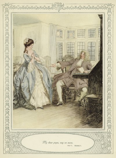 Ilustração para Goldsmith&39;s Stoops to Conquer de Hugh Thomson