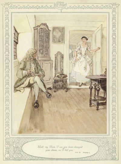 Ilustração para Goldsmith&39;s Stoops to Conquer de Hugh Thomson