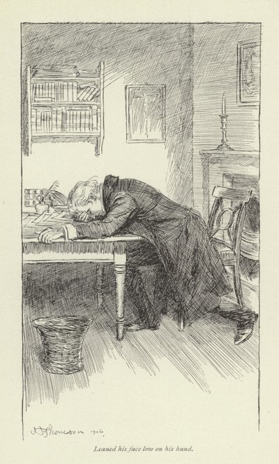 Ilustração para Janets Arrependimento por George Eliot de Hugh Thomson
