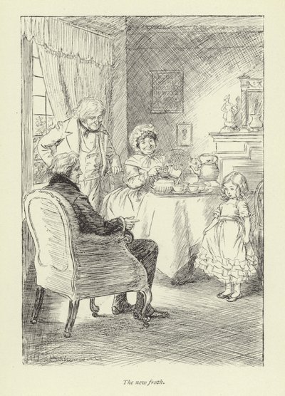 Ilustração para Janets Arrependimento por George Eliot de Hugh Thomson