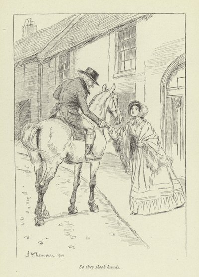 Ilustração para Janets Arrependimento por George Eliot de Hugh Thomson
