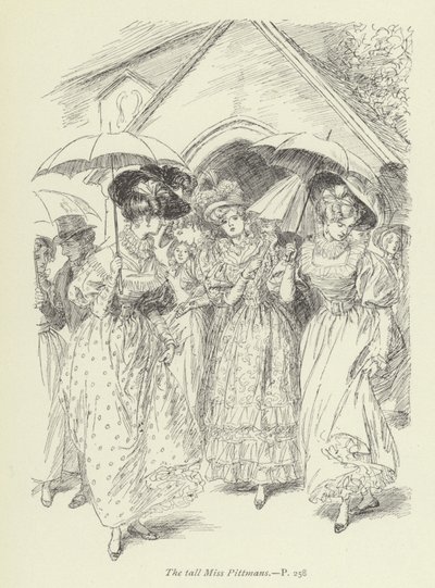 Ilustração para Janets Arrependimento por George Eliot de Hugh Thomson
