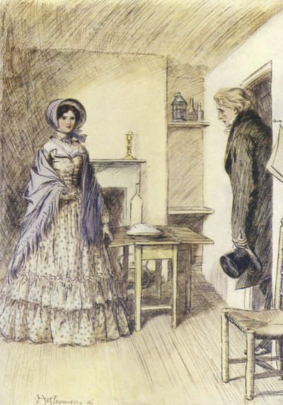 Ilustração para Janets Arrependimento por George Eliot de Hugh Thomson