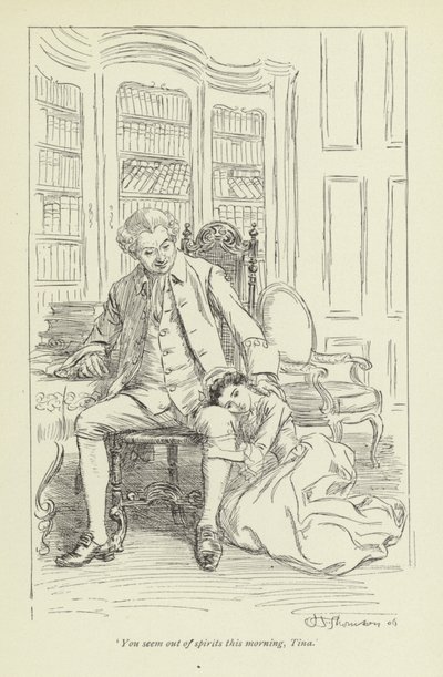 Ilustração para o Sr. Gilfils Love Story por George Eliot de Hugh Thomson