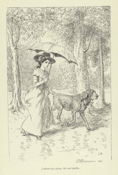 Ilustração para o Sr. Gilfils Love Story por George Eliot de Hugh Thomson