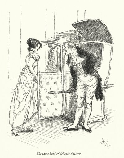 Ilustração para Northanger Abbey de Jane Austen (litho) de Hugh Thomson