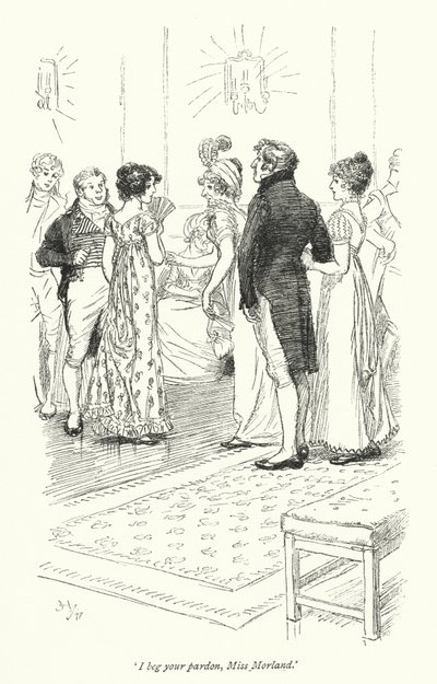 Ilustração para Northanger Abbey de Jane Austen (litho) de Hugh Thomson