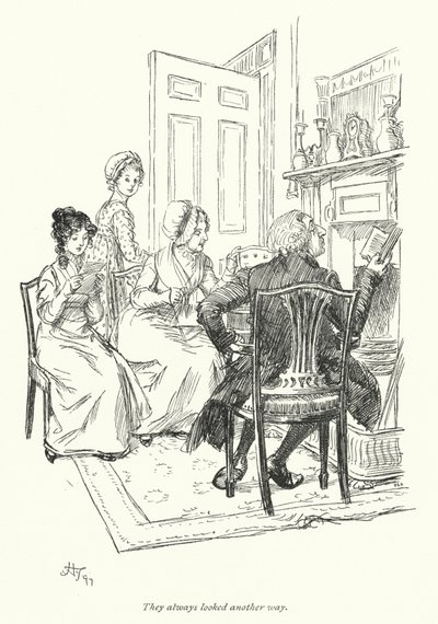 Ilustração para Northanger Abbey de Jane Austen (litho) de Hugh Thomson
