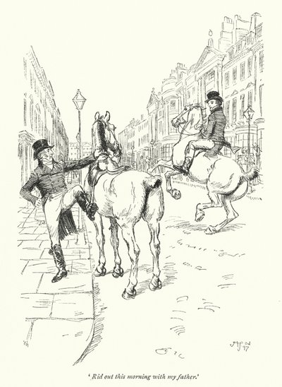 Ilustração para Northanger Abbey de Jane Austen (litho) de Hugh Thomson