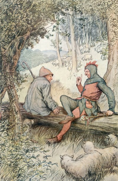 Ilustração para Shakespeares como você gosta de Hugh Thomson