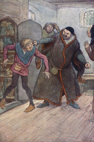 Ilustração para The Merry Wives of Windsor (cor litho) de Hugh Thomson