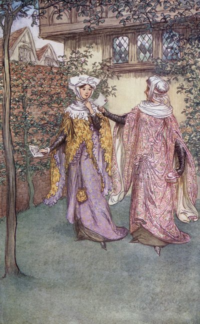 Ilustração para as alegres esposas de Windsor de Hugh Thomson